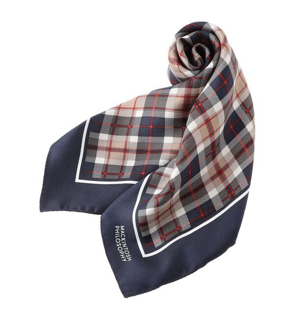 MACKINTOSH PHILOSOPHY「ミニハウスチェックスカーフ　53&times;53」|バンダナ・スカーフ|ネイビー