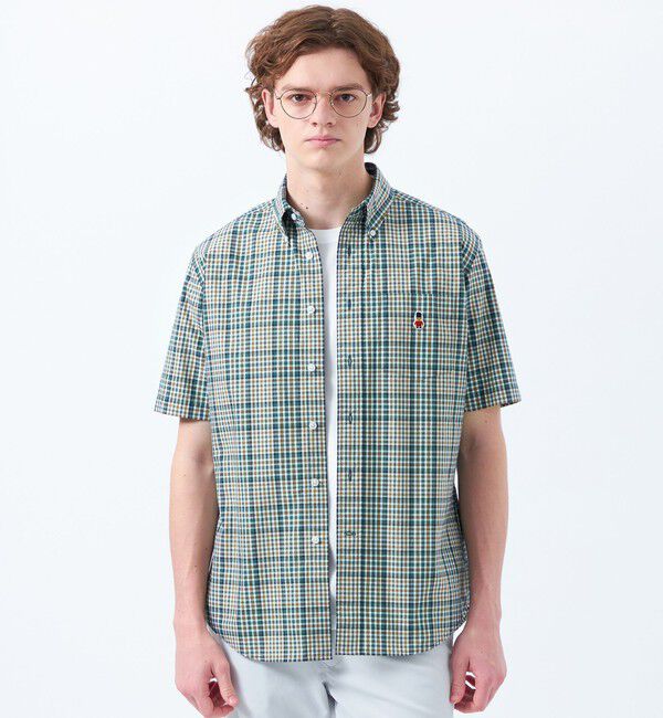MACKINTOSH PHILOSOPHY「バッキンガムベア 半袖ボタンダウンシャツ 柄バリエーション」|シャツ・ブラウス|グリーンチェック