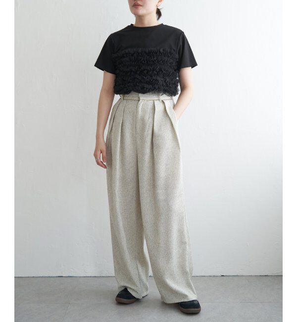 VENCE share style「天竺チュールフリルビスチェ見えTシャツ」|Tシャツ・カットソー|