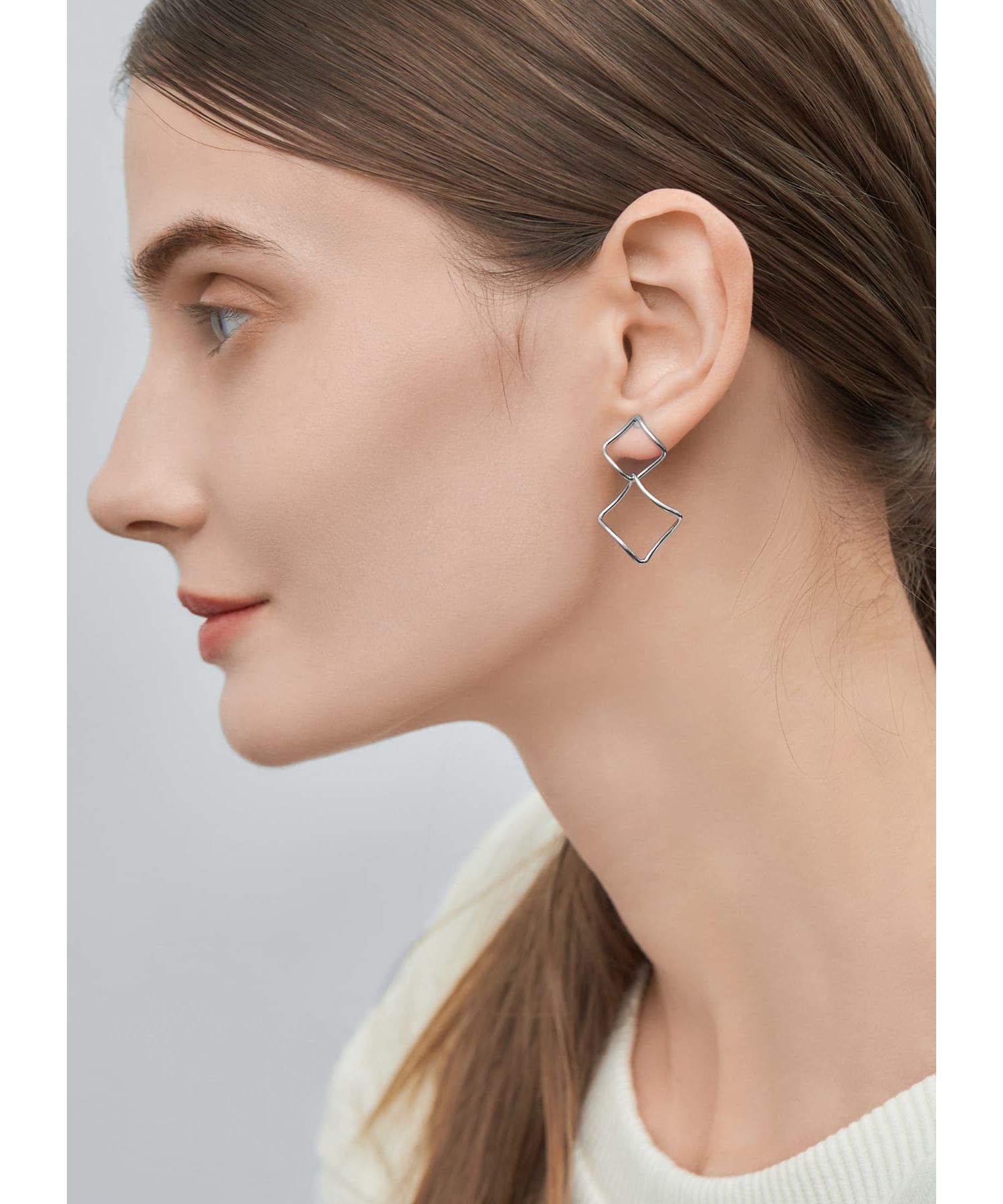 STYLE DELI「ダブルひし型ラインピアス」|ピアス|