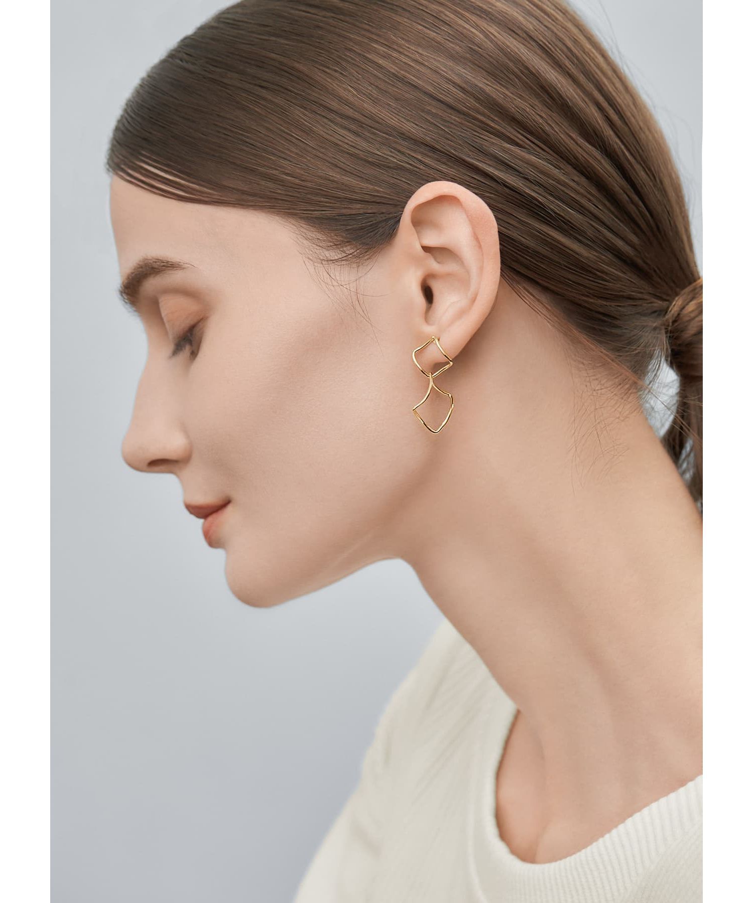 STYLE DELI「ダブルひし型ラインピアス」|ピアス|