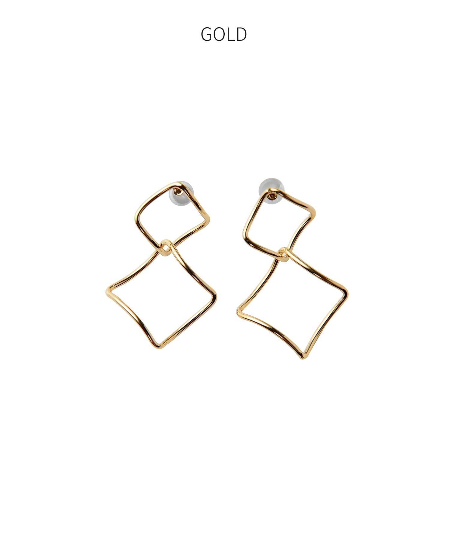 STYLE DELI「ダブルひし型ラインピアス」|ピアス|