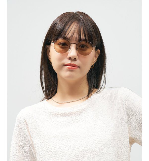  「Zoff｜UNITED ARROWS オーバル型｜サングラス ユナイテッドアローズ｜軽量｜カラーレンズ ｜UVカット」|サングラス|ブラウン