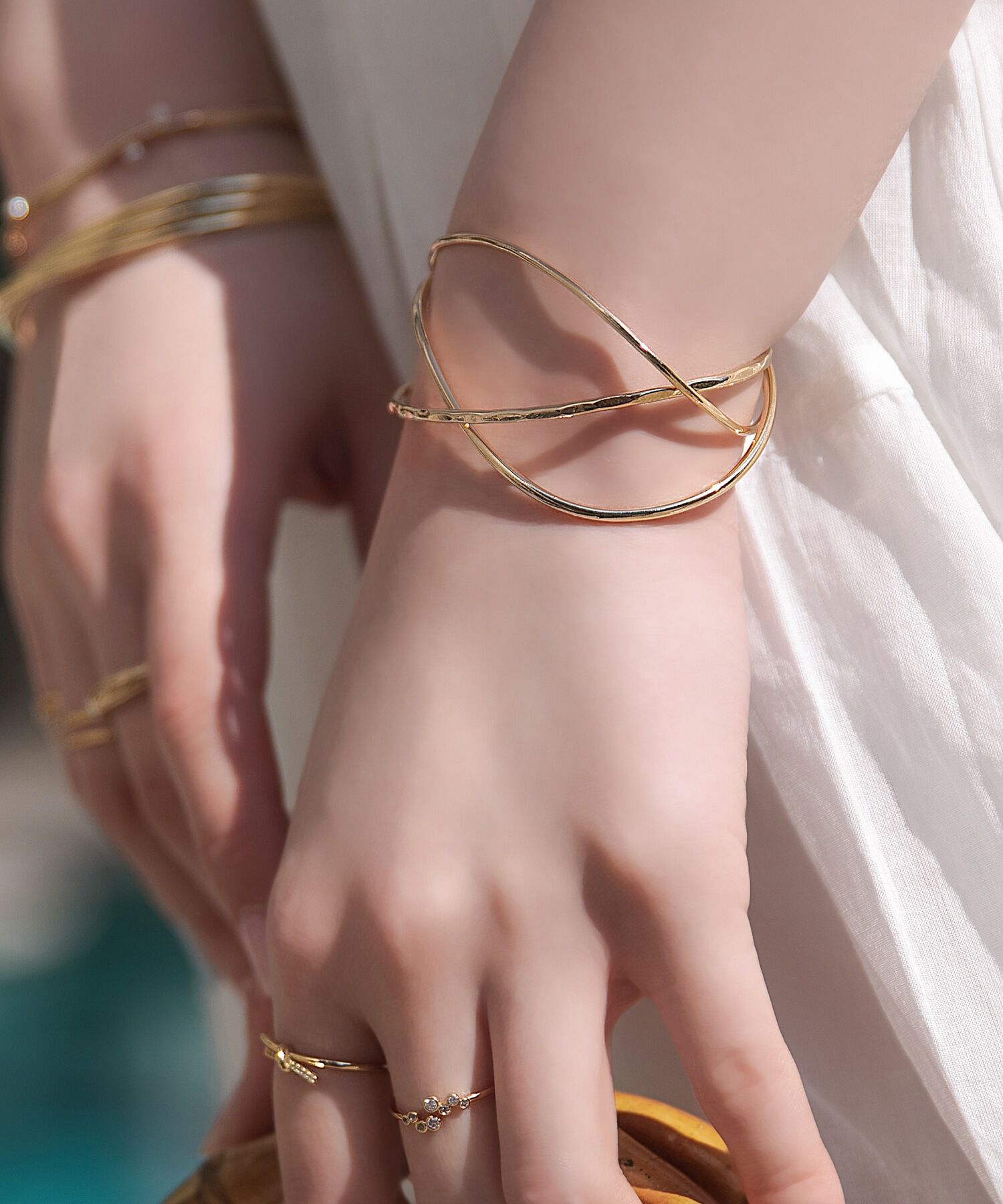 Phoebe「グリッターワイドカフバングル」|ブレスレット・バングル|