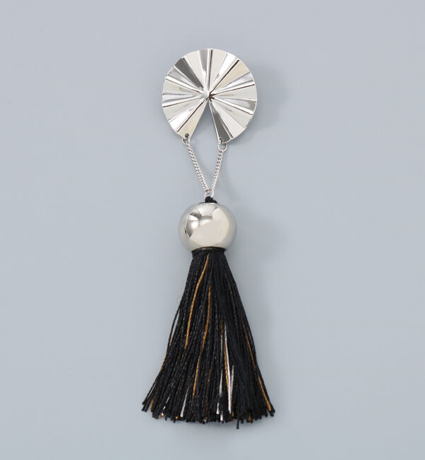 Phoebe+「【amplis】lotus tasselピアス　シルバー&times;ブラック」|ピアス|