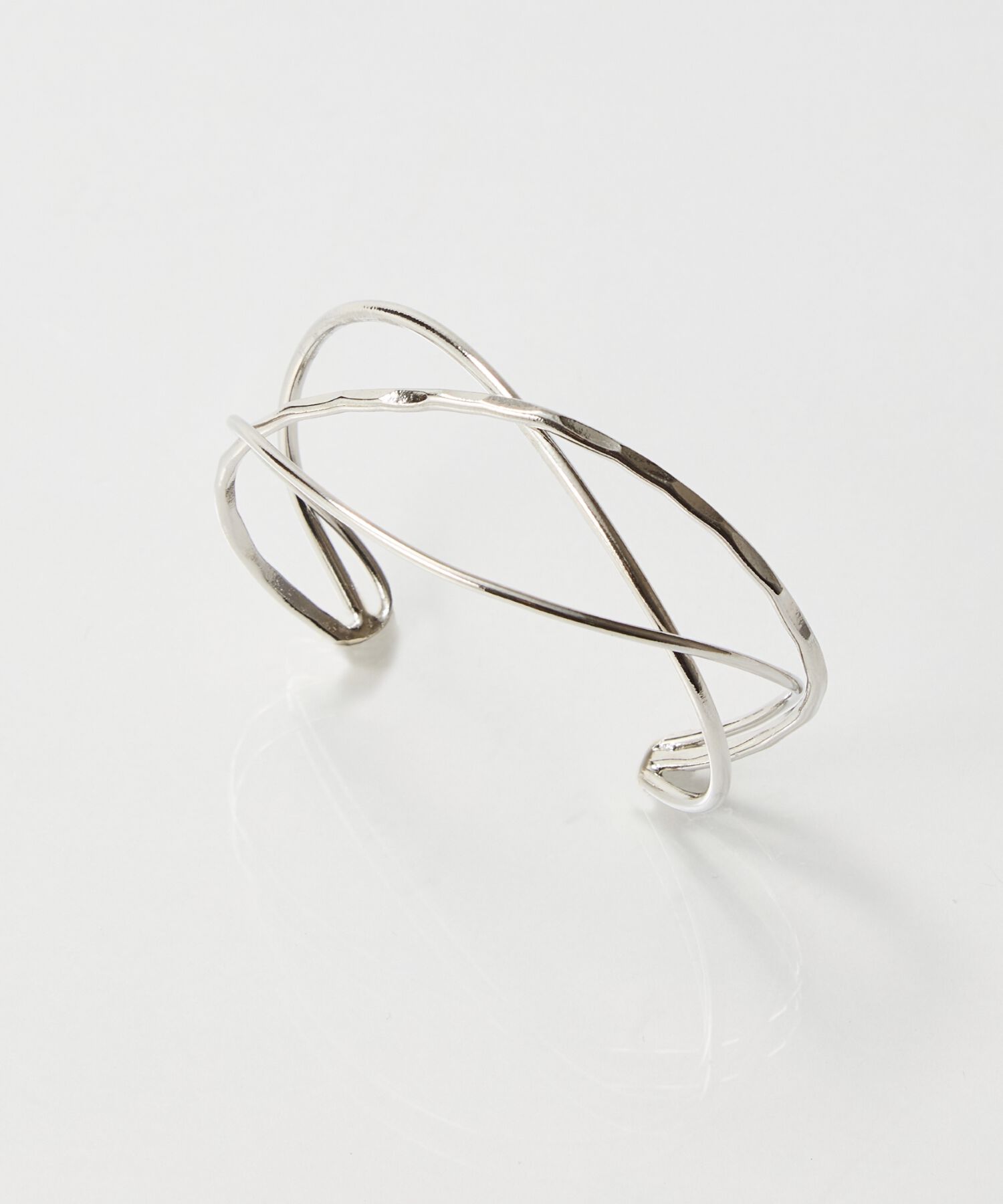 Phoebe「グリッターワイドカフバングル シルバー」|ブレスレット・バングル|