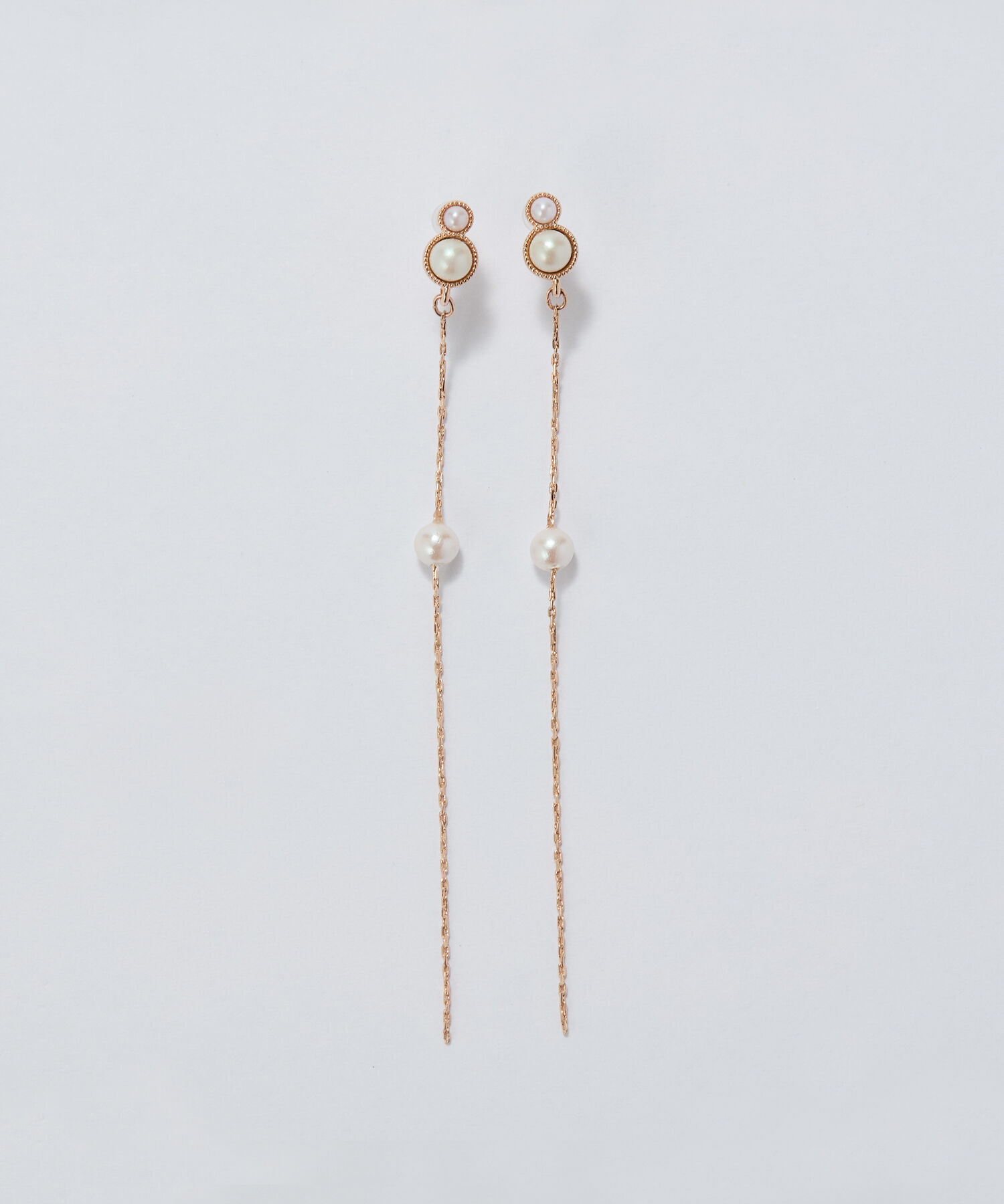 Phoebe「【痛くないシリーズ】ルミナスパールロングライトフィットイヤリング　シャンパン」|イヤリング|