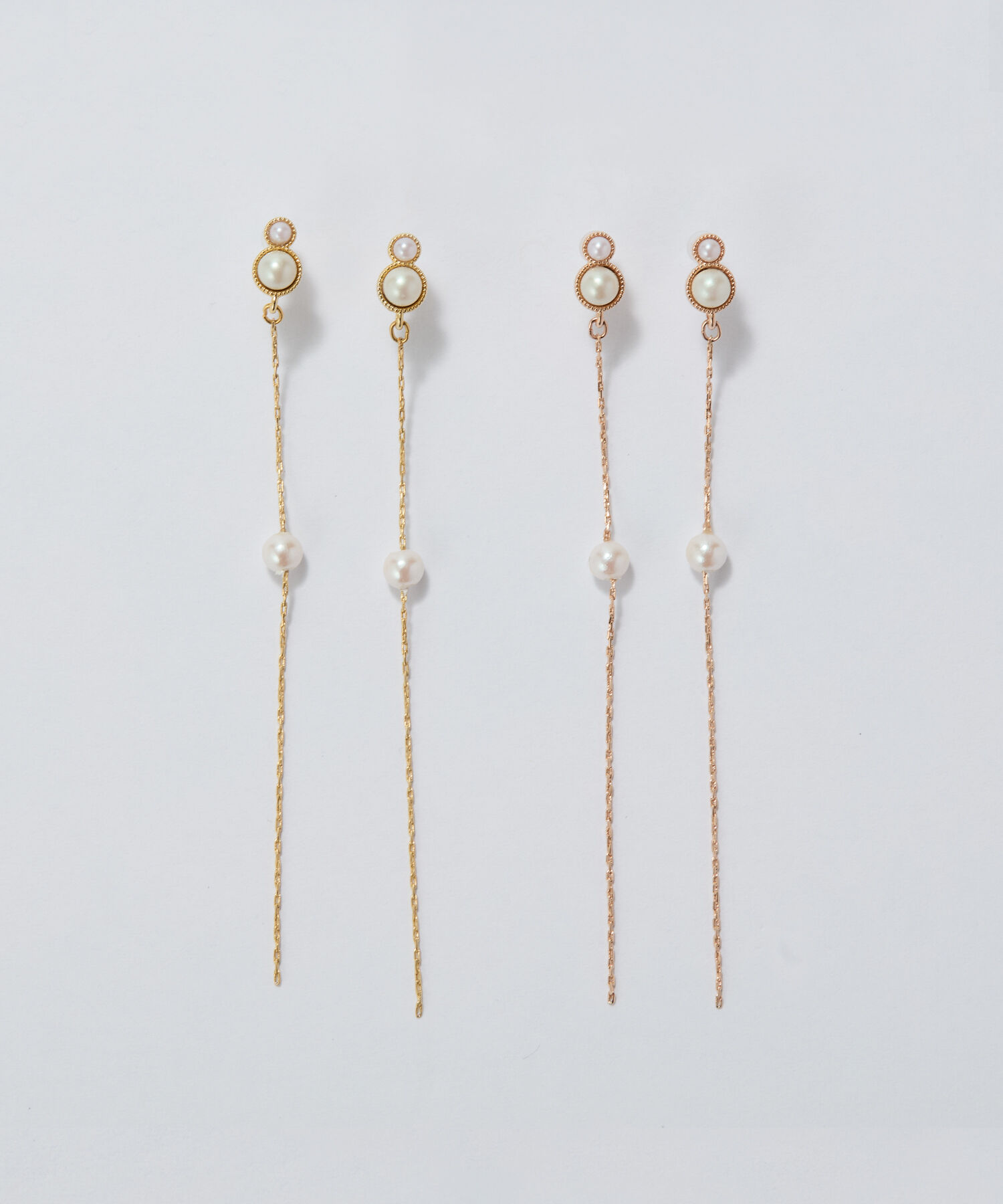 Phoebe「【痛くないシリーズ】ルミナスパールロングライトフィットイヤリング　シャンパン」|イヤリング|