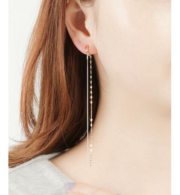 Jouete「ダブルフェイスイヤリング ロングチェーン」|イヤリング|