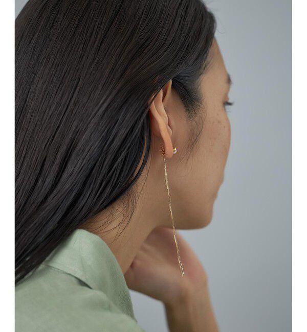 Jouete「[イヤーオーナメント] キャッチ チェーン コンビカラー」|ピアス|