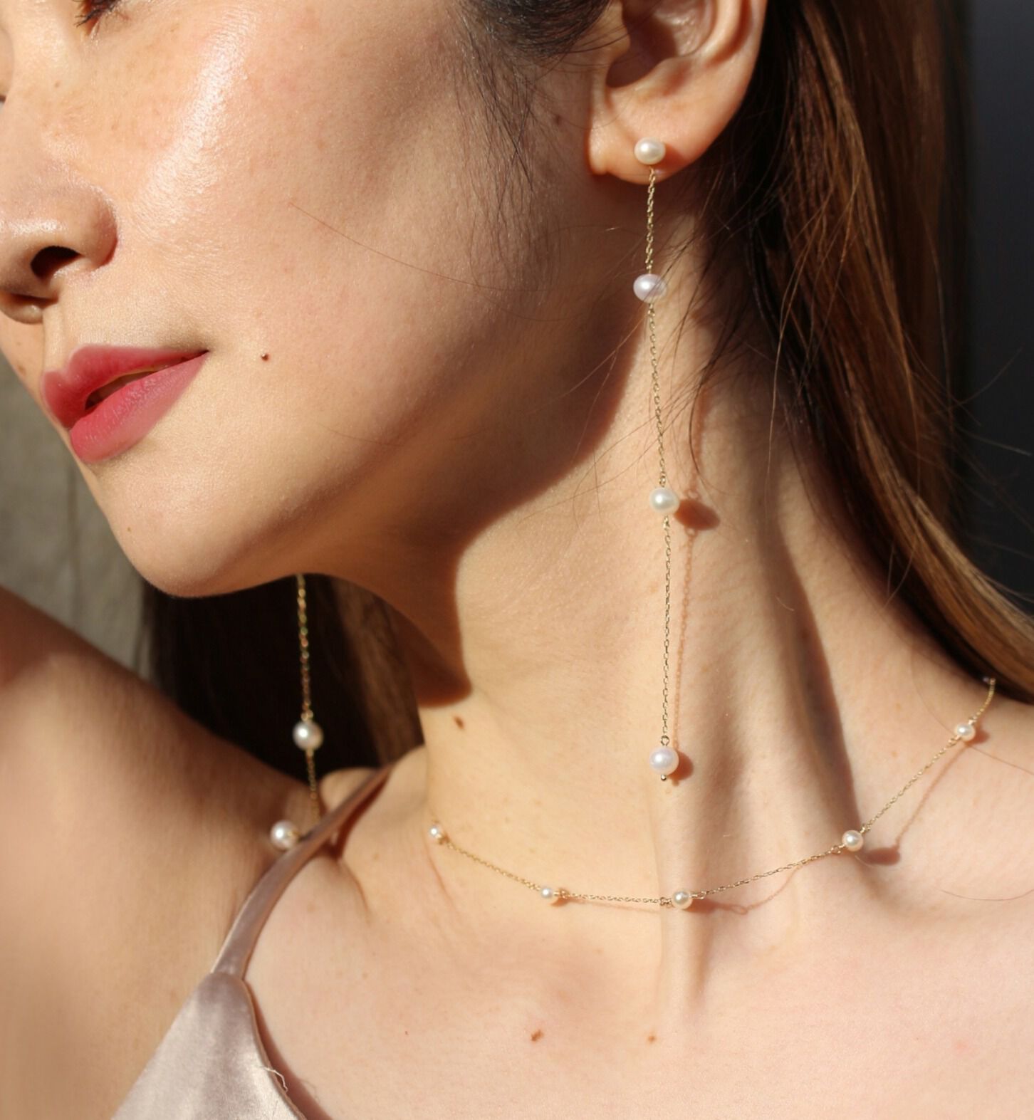  「パール ステーション ピアス | K10YG」|ピアス|