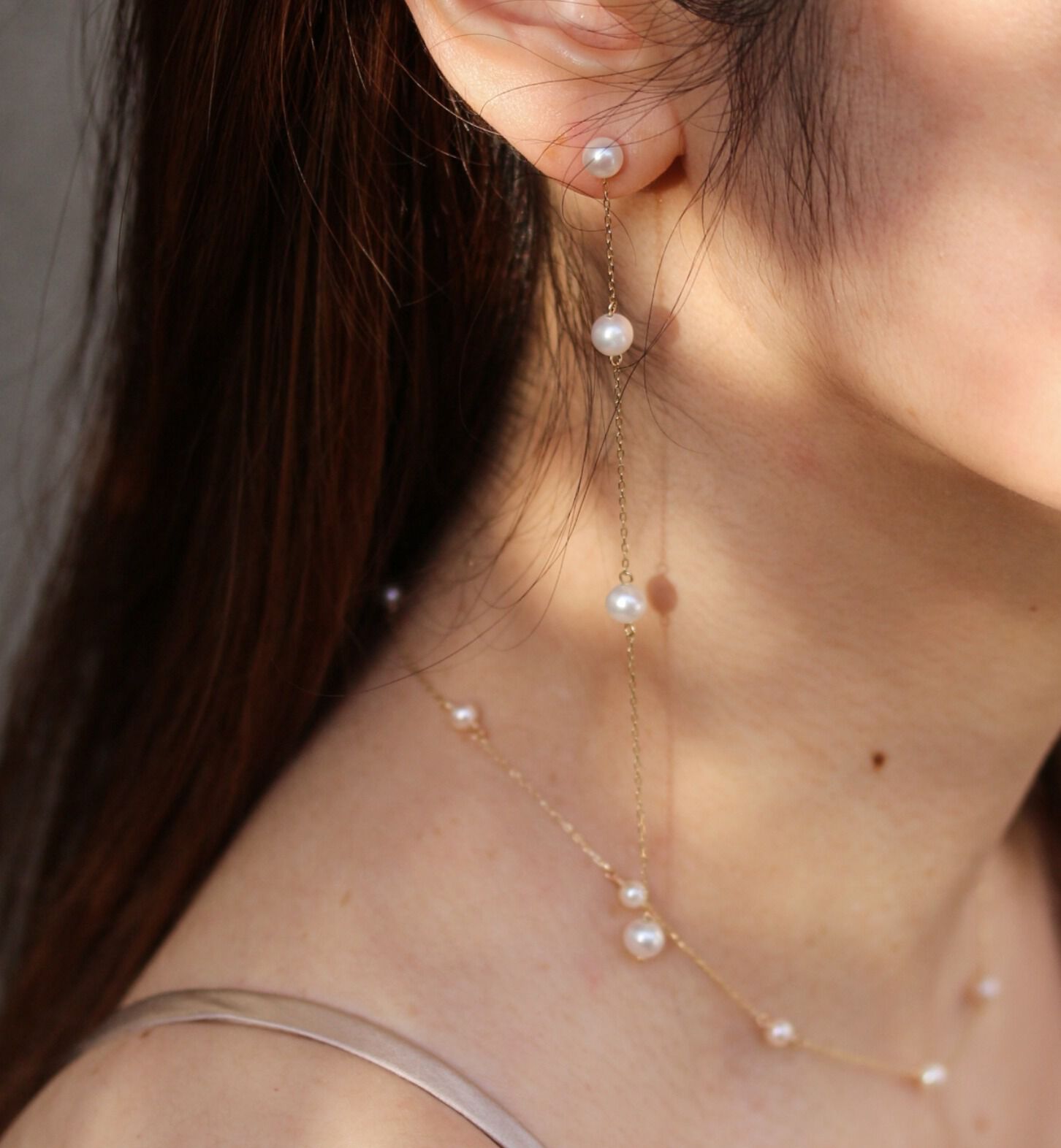  「パール ステーション ピアス | K10YG」|ピアス|