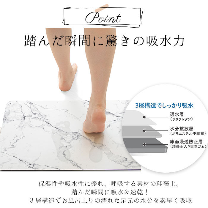 BACKYARD FAMILY「珪藻土 バスマット ソフト 通販 おしゃれ ソフトバスマット 約 40 &times; 60 cm 速乾」|その他|