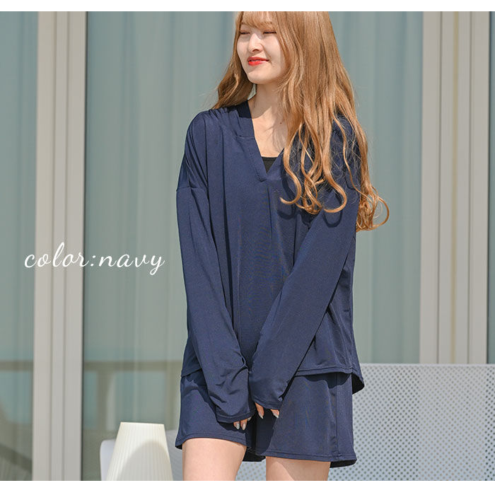 BACKYARD FAMILY「ラッシュガード レディース 上下セット 通販 長袖 おしゃれ パーカー プルオーバー 無地」|スポーツ|