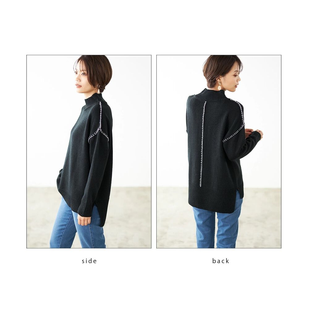 BACKYARD FAMILY「ニット レディース きれいめ 通販 セーター タートルネックセーター プルオーバー 長袖」|ニット・セーター|