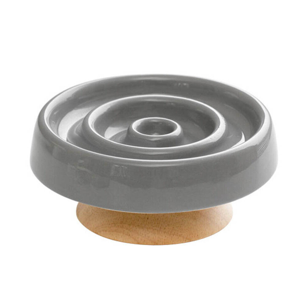 BACKYARD FAMILY「早食い防止 食器 猫 陶器 通販 ねこ フードボウル 高さがある スローフードボウル ペット食器」|その他|グレー1