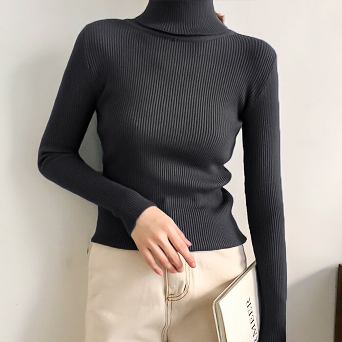 BACKYARD FAMILY「ニット トップス 冬 通販 リブニット ハイネック セーター 長袖 ハイネックニット」|ニット・セーター|