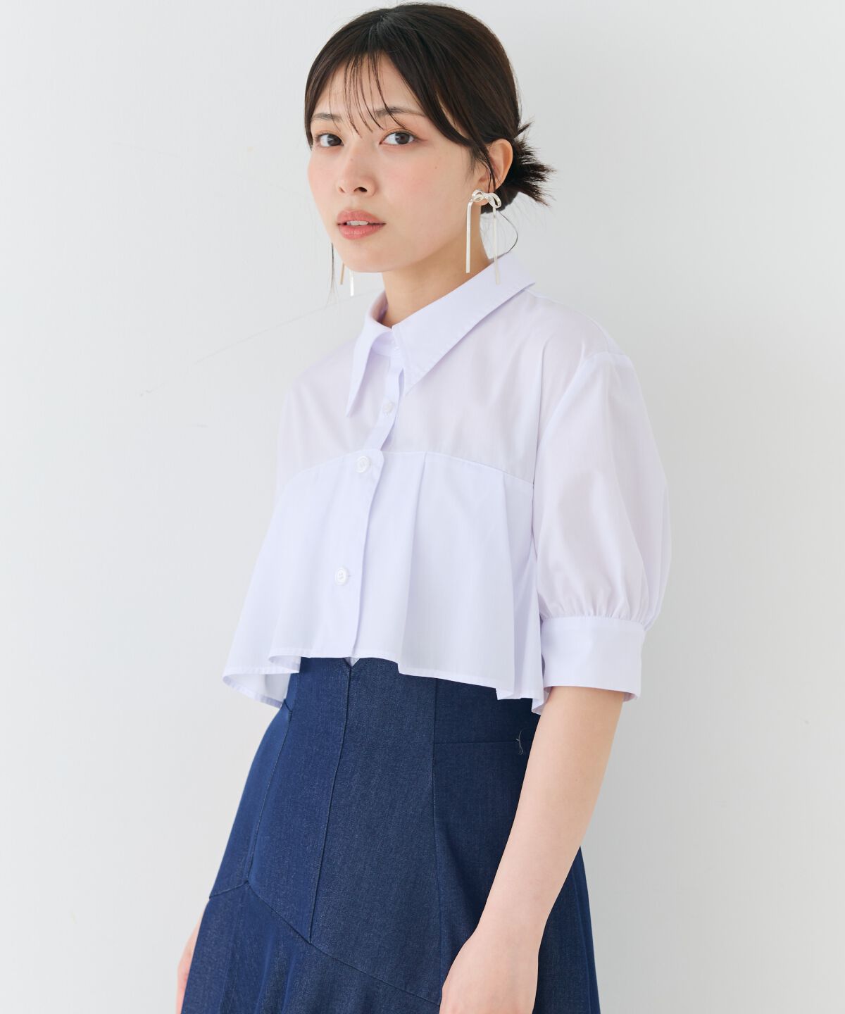 アンドクチュール「ヨークデザインハーフスリーブシャツ」|シャツ・ブラウス|