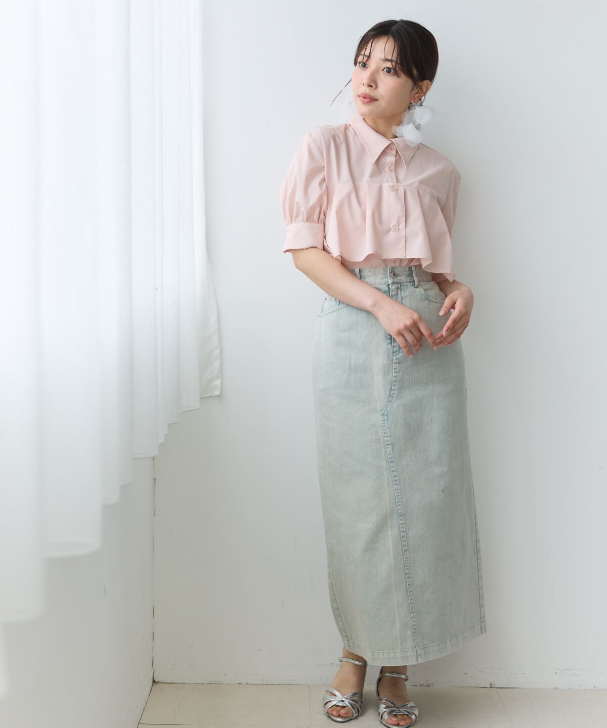 アンドクチュール「ヨークデザインハーフスリーブシャツ」|シャツ・ブラウス|