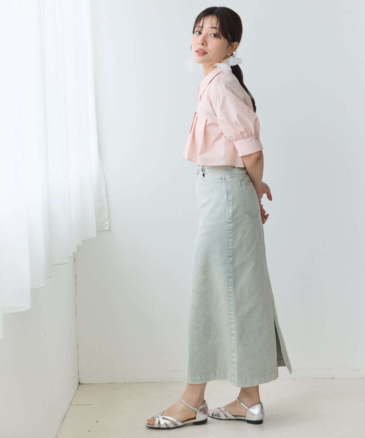 アンドクチュール「ヨークデザインハーフスリーブシャツ」|シャツ・ブラウス|