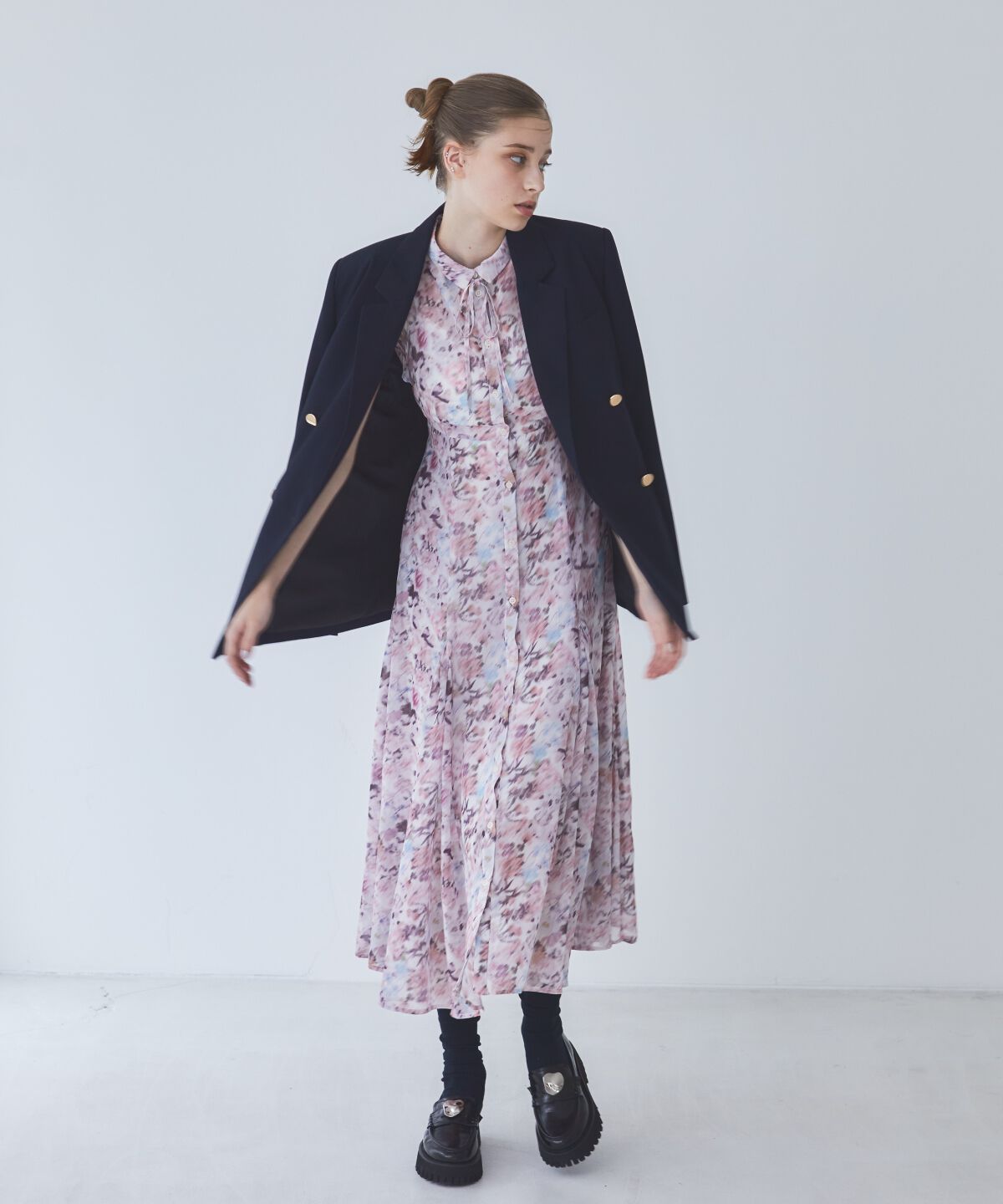 REDYAZEL「水彩フラワープリントワンピース」|ワンピース|