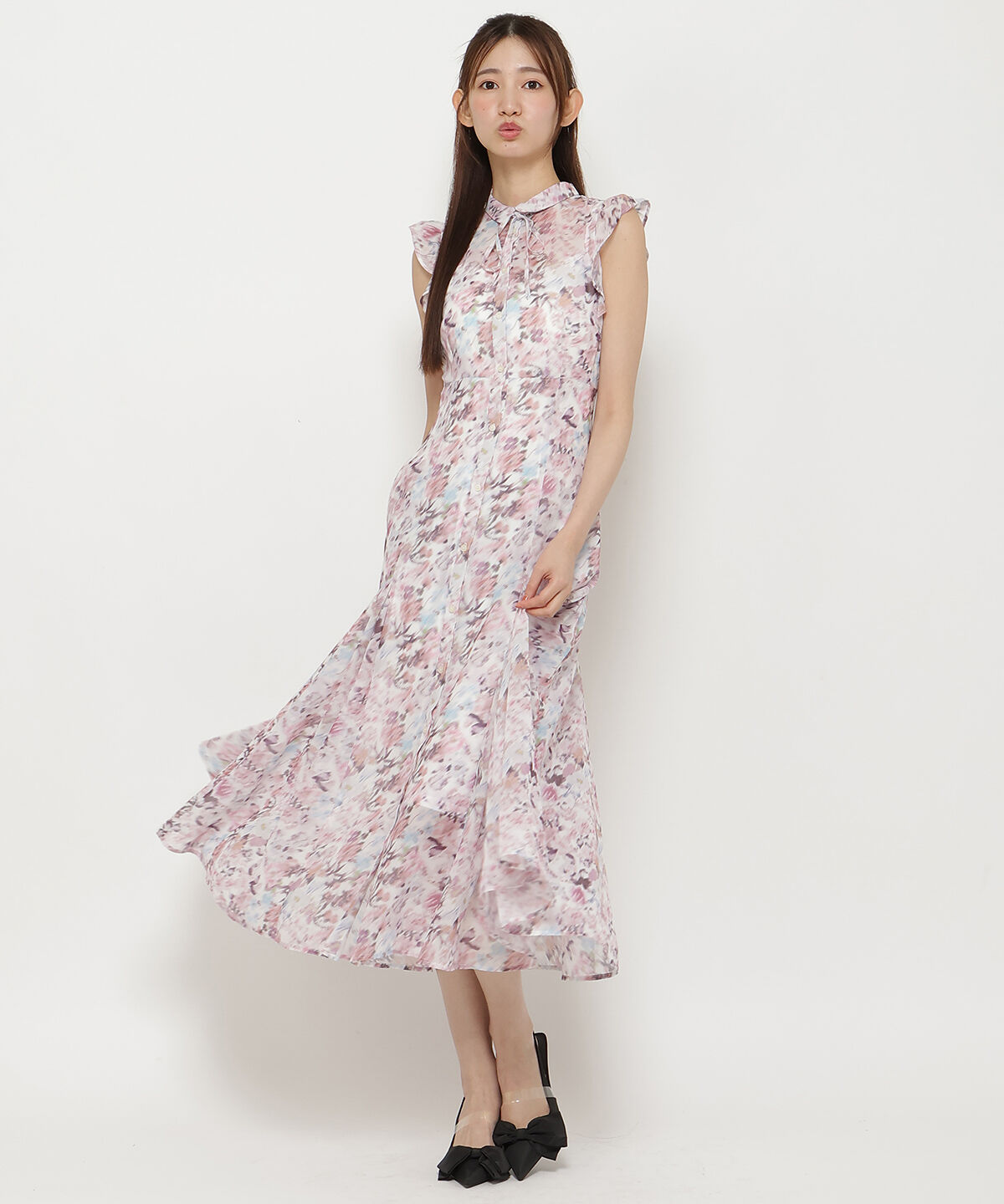 REDYAZEL「水彩フラワープリントワンピース」|ワンピース|