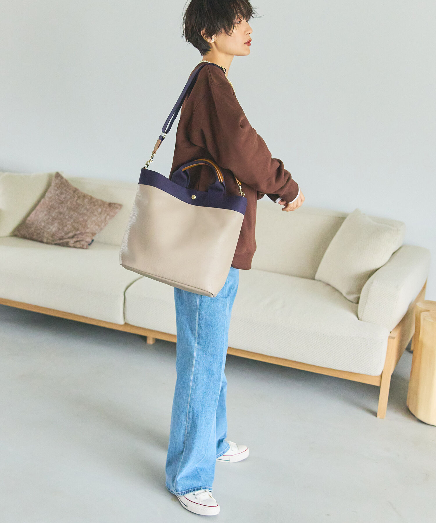 TOPKAPI BREATH「【WEB限定】【VERY 10月号掲載】RIPPLE リプル 縦型 2way ショルダー トートバッグ L」|ショルダー・メッセンジャー|