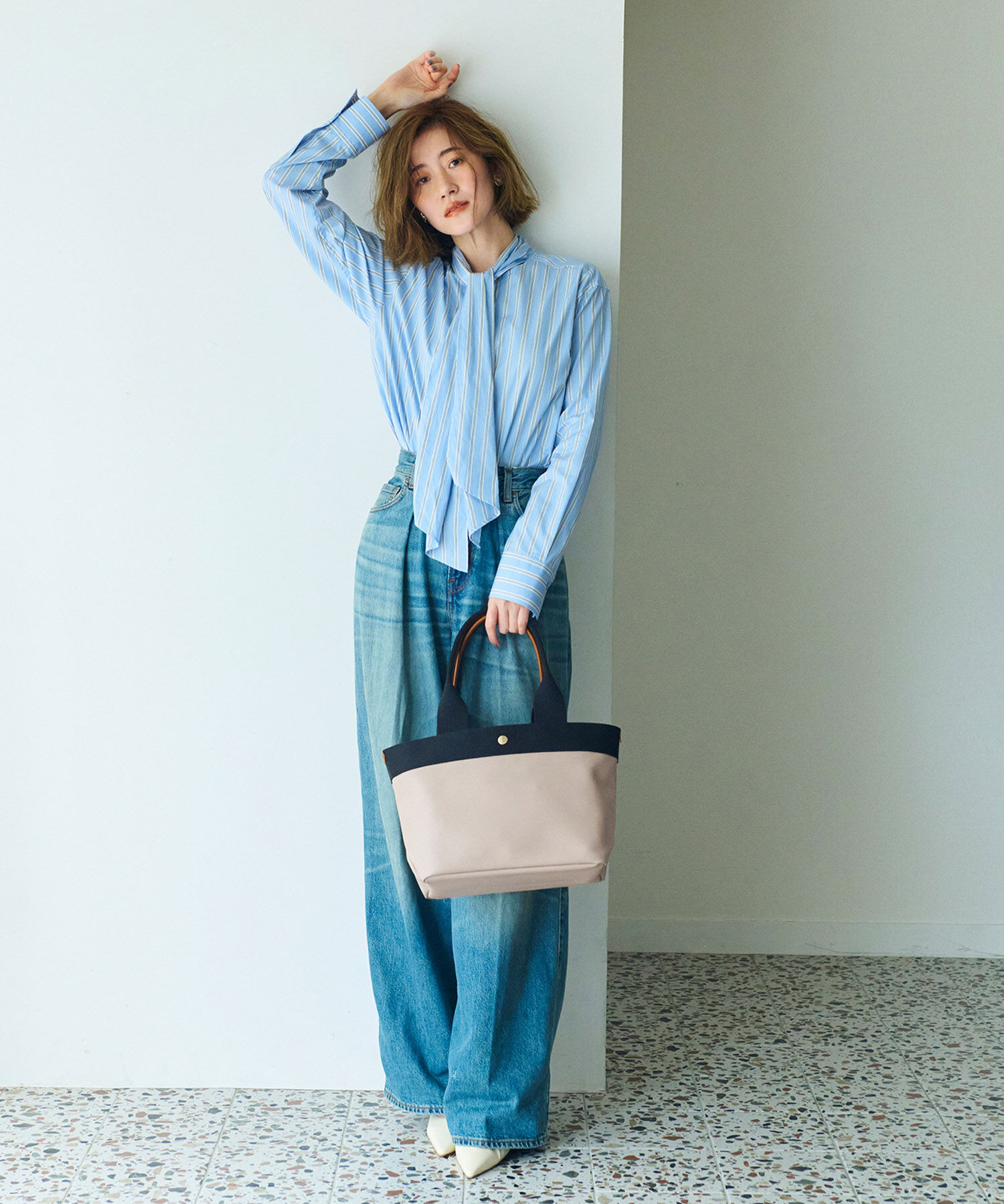 TOPKAPI BREATH「【ドラマ着用】【Breath TOPKAPI】RIPPLE リプル ロング ハンドル B5 トートバッグ 」|トートバッグ|