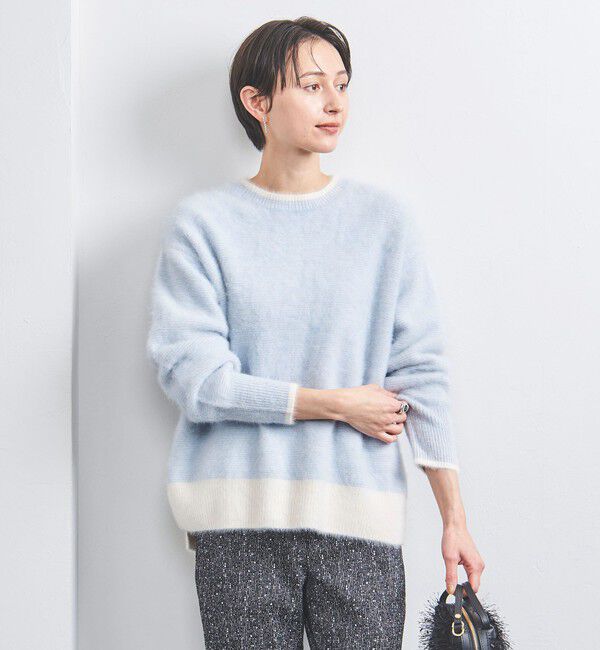 UNITED ARROWS フォックス カシミヤ クルーネックニット　グレー フォックスカシミヤ クルーネック ニット 24FW