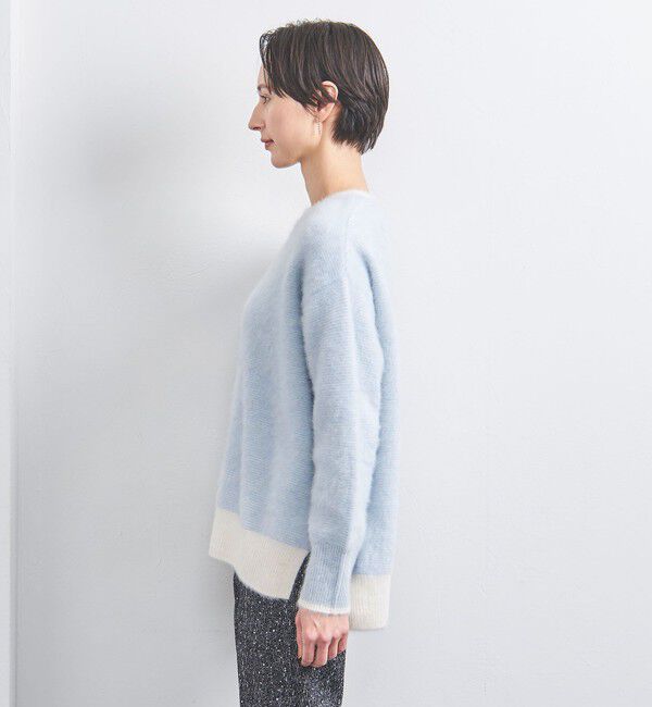 極美品 24AW 現行 ユナイテッドアローズ フォックス カシミヤ ニット青 UNITED ARROWS（ユナイテッドアローズ） ニット セーター フォックス