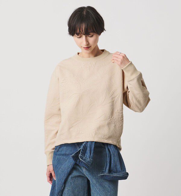 UNITED ARROWS「リーヴズ ジャガード スウェット」|スウェット・ジャージ|