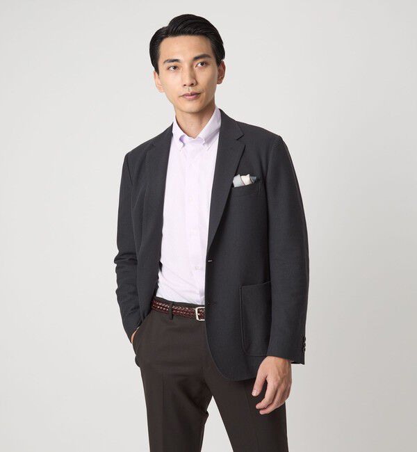 UNITED ARROWS green label relaxing「ドット ジャージー ボタンダウン ドレスシャツ -ストレッチ・イージーアイロン・吸水速乾・抗菌-」|シャツ・ブラウス|