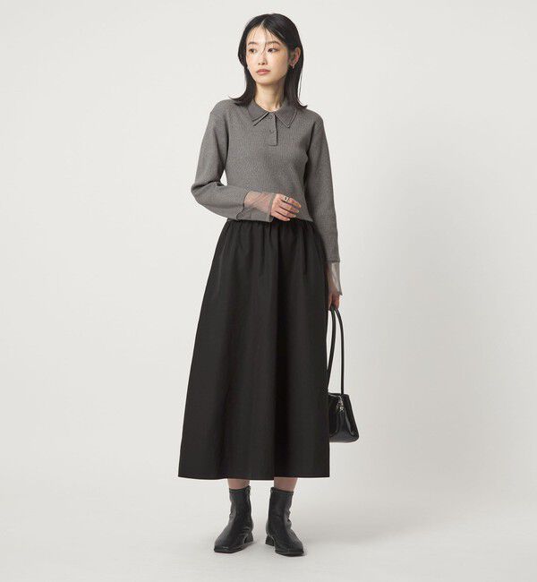 UNITED ARROWS green label relaxing「ポロニット ドッキング ワンピース」|ワンピース|MD.GRAY