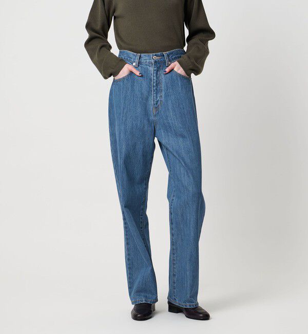 STEVEN ALAN「＜Steven Alan＞コットン デニム ストレート パンツ」|デニム|LT.BLUE