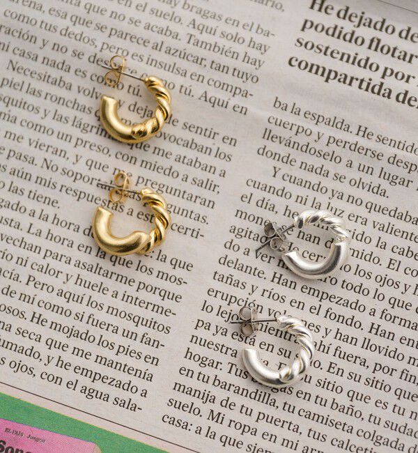 BEAUTY&YOUTH UNITED ARROWS「ロープ&times;パイプ フープピアス」|ピアス|