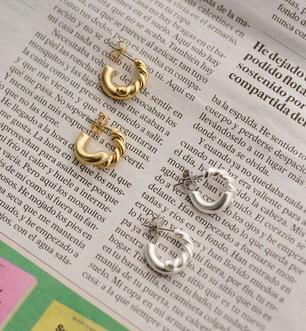 BEAUTY&YOUTH UNITED ARROWS「ロープ&times;パイプ フープピアス」|ピアス|