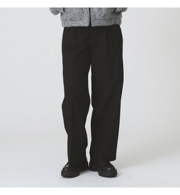 Ray BEAMS 「1タック ストレート パンツ」|スラックス|BLACK