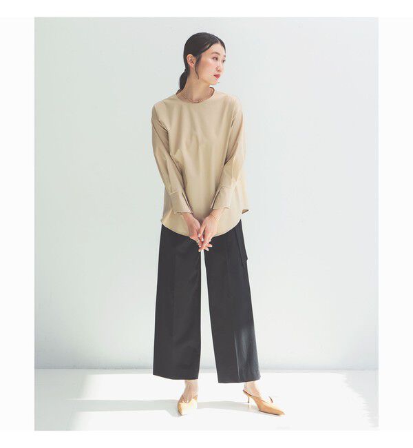 Demi-Luxe BEAMS 「Oggi &times; Demi-Luxe BEAMS / コットン ベルテッドパンツ」|チノ|BLACK