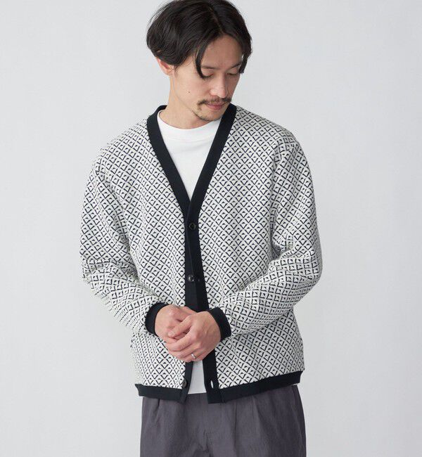 SHIPS「SHIPS: ジャカード 小紋柄 Vネック カーディガン」|カーディガン|