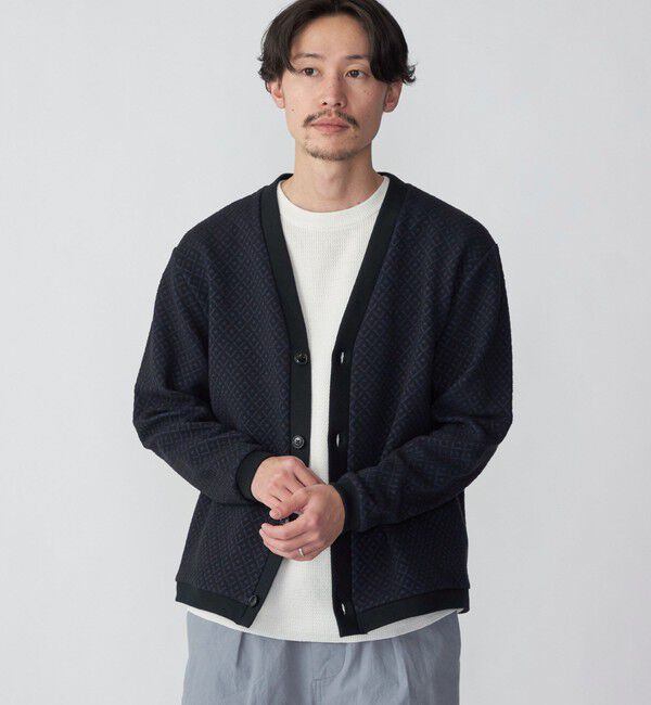 SHIPS「SHIPS: ジャカード 小紋柄 Vネック カーディガン」|カーディガン|