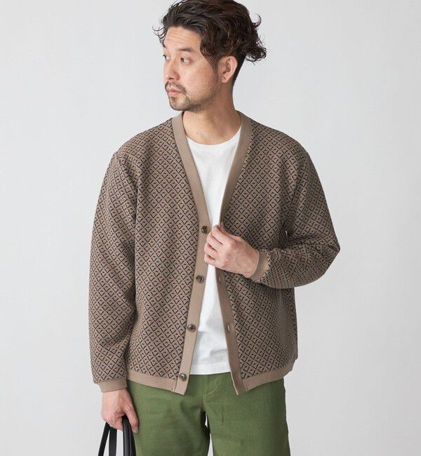 SHIPS「SHIPS: ジャカード 小紋柄 Vネック カーディガン」|カーディガン|