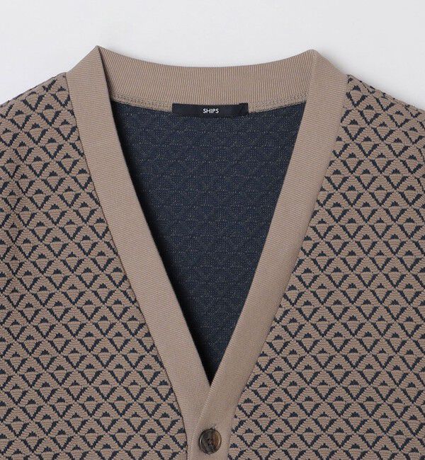 SHIPS「SHIPS: ジャカード 小紋柄 Vネック カーディガン」|カーディガン|