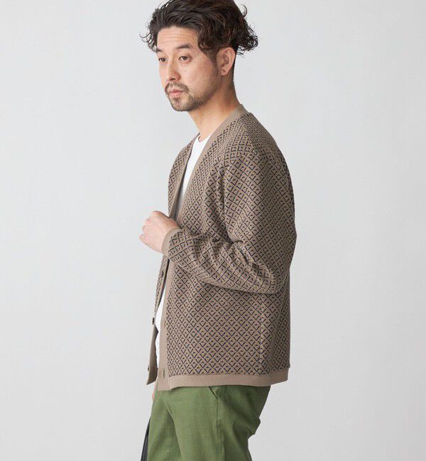 SHIPS「SHIPS: ジャカード 小紋柄 Vネック カーディガン」|カーディガン|
