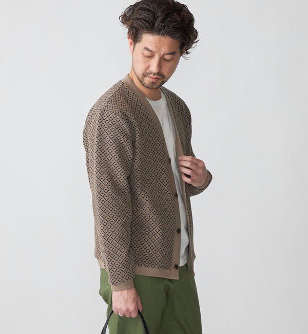 SHIPS「SHIPS: ジャカード 小紋柄 Vネック カーディガン」|カーディガン|