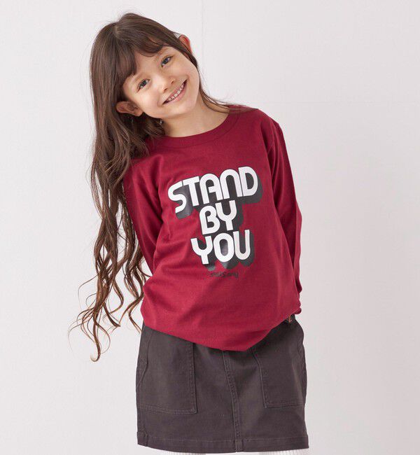 SHIPS any「SHIPS any: タイポグラフィー プリント ロンT<KIDS>◇」|Tシャツ・カットソー|ワイン