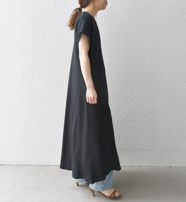 SHIPS any「SHIPS any:〈洗濯機可能〉ワッフル スキッパー Aライン ワンピース」|ワンピース|