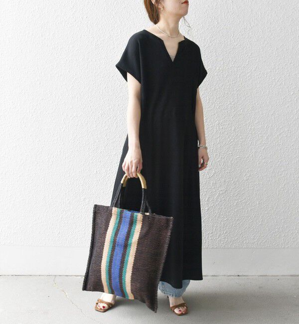 SHIPS any「SHIPS any:〈洗濯機可能〉ワッフル スキッパー Aライン ワンピース」|ワンピース|