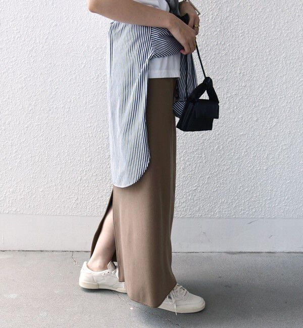 SHIPS for women「〈手洗い可能〉リブ ジャージー 2WAY ストレッチ スカート」|スカート|