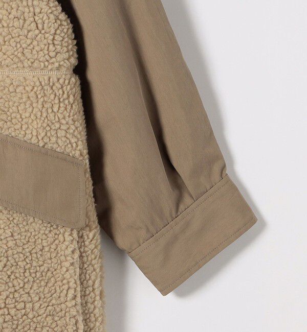 quaranciel「quaranciel: ポリエステル フェイク ファー ボア フーデッド コート」|ミリタリー・モッズコート|