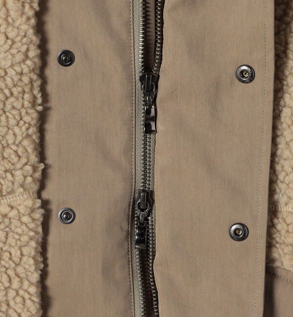 quaranciel「quaranciel: ポリエステル フェイク ファー ボア フーデッド コート」|ミリタリー・モッズコート|